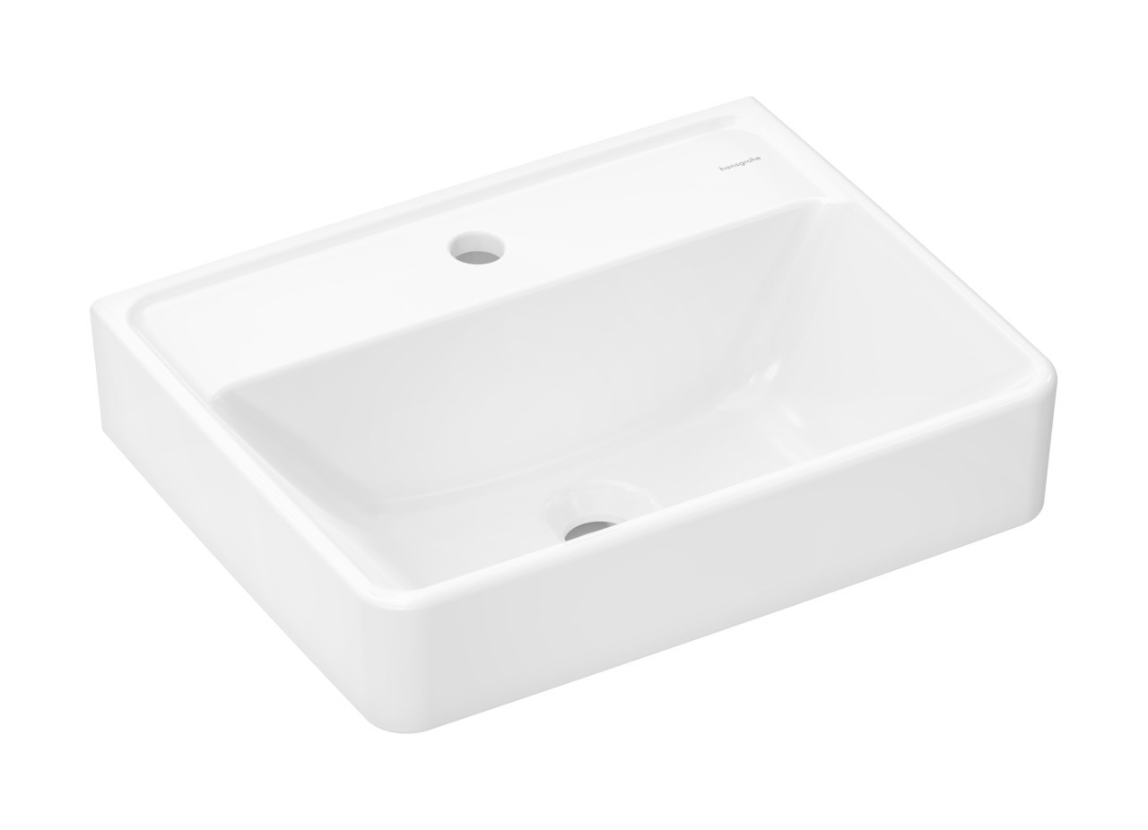 Hansgrohe Xanuia Q Handwaschbecken 500/390 mit Hahnloch ohne Überlauf, SmartClean Weiß