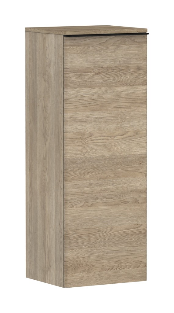 Hansgrohe Xelu Q Halbhochschrank Eiche Natur 400/350, Türanschlag rechts Mattschwarz