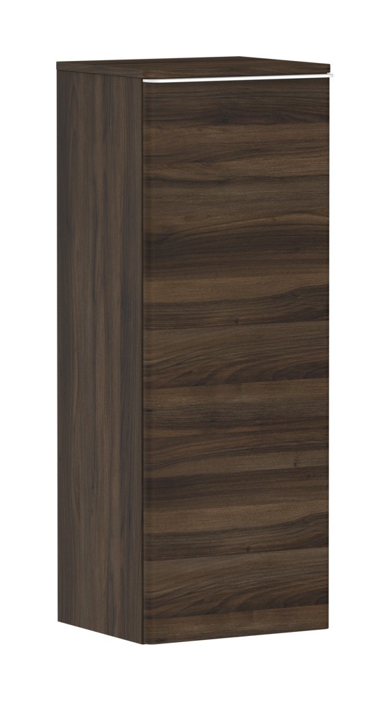 Hansgrohe Xelu Q Halbhochschrank Nussbaum Dunkel 400/350, Türanschlag rechts Mattweiß