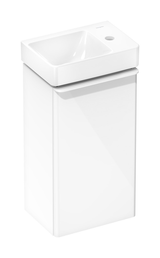 Hansgrohe Xelu Q Handwaschbecken mit Ablage rechts 360/250 mit Hahnloch ohne Überlauf, SmartClean Weiß