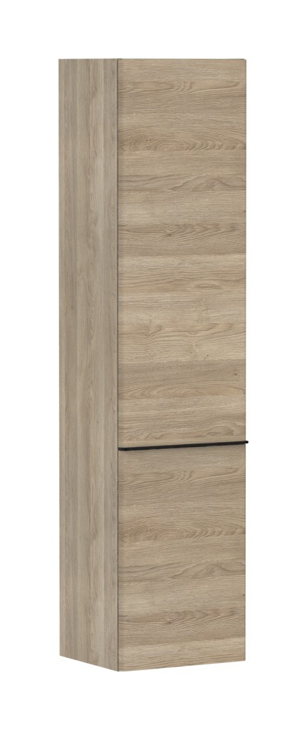 Hansgrohe Xelu Q Hochschrank Eiche Natur 400/350, Türanschlag links Mattschwarz