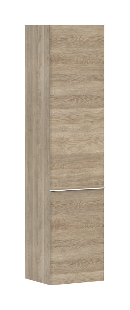 Hansgrohe Xelu Q Hochschrank Eiche Natur 400/350, Türanschlag links Mattweiß