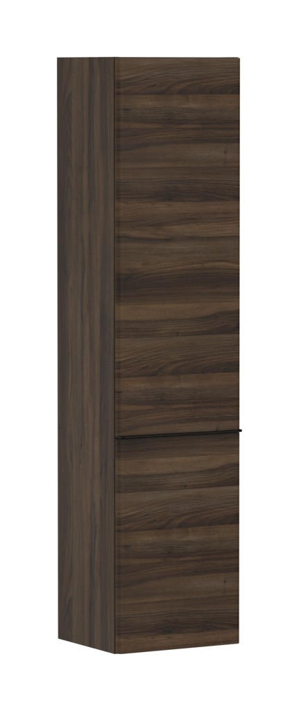 Hansgrohe Xelu Q Hochschrank Nussbaum Dunkel 400/350, Türanschlag links Mattschwarz