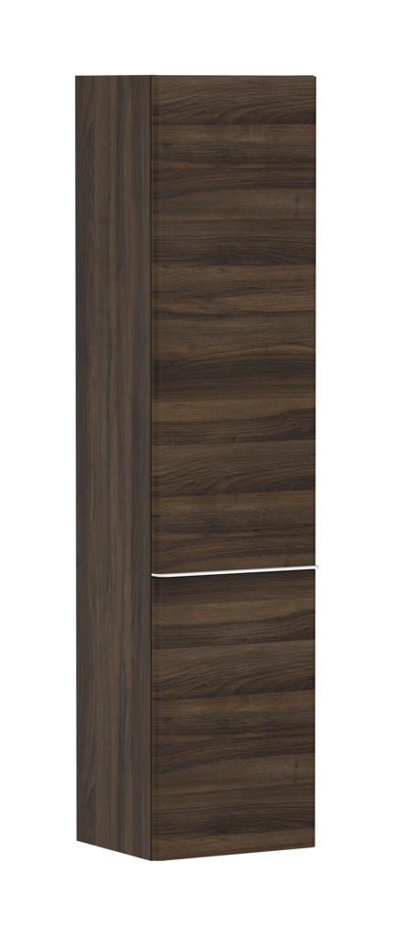 Hansgrohe Xelu Q Hochschrank Nussbaum Dunkel 400/350, Türanschlag links Mattweiß