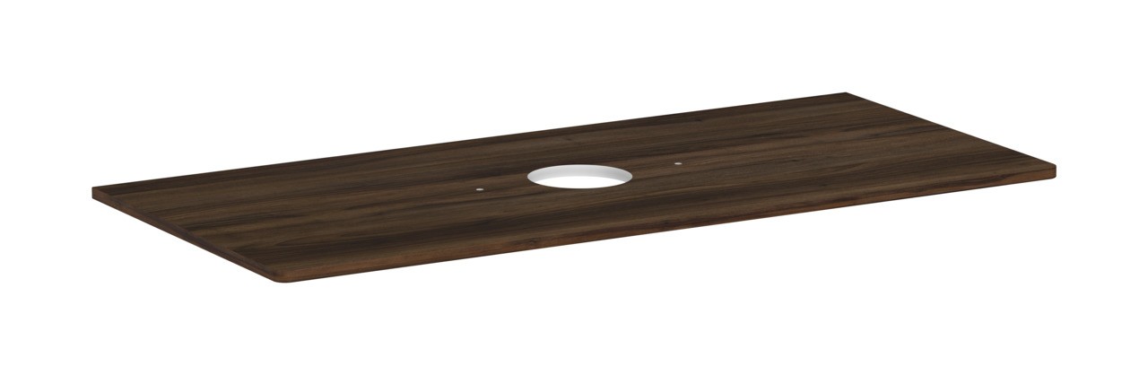 Hansgrohe Xelu Q Konsole 1180/550 mit Ausschnitt mittig für Aufsatzwaschtisch ohne Hahnloch Nussbaum Dunkel
