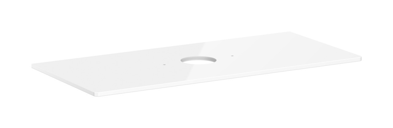 Hansgrohe Xelu Q Konsole 1180/550 mit Ausschnitt mittig für Aufsatzwaschtisch ohne Hahnloch Weiß Hochglanz