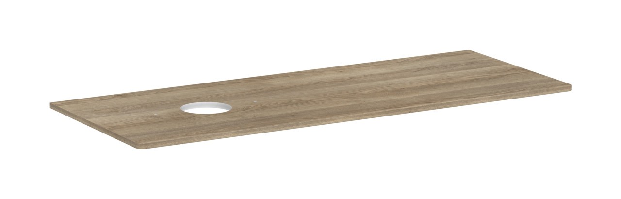 Hansgrohe Xelu Q Konsole 1360/550 mit Ausschnitt links für Aufsatzwaschtisch ohne Hahnloch Eiche Natur