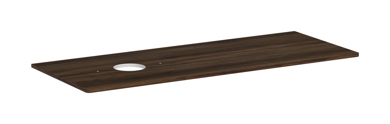 Hansgrohe Xelu Q Konsole 1360/550 mit Ausschnitt links für Aufsatzwaschtisch ohne Hahnloch Nussbaum Dunkel