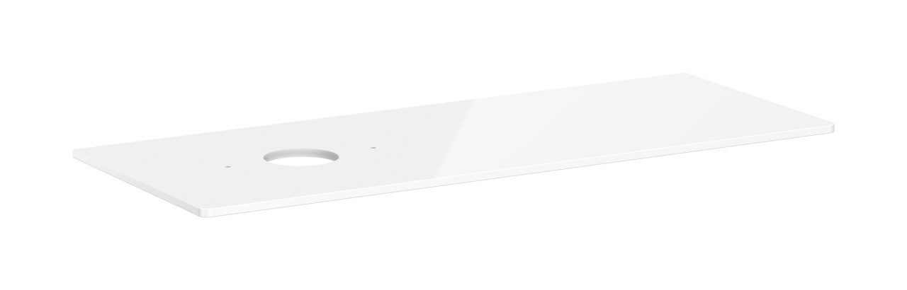 Hansgrohe Xelu Q Konsole 1360/550 mit Ausschnitt links für Aufsatzwaschtisch ohne Hahnloch Weiß Hochglanz
