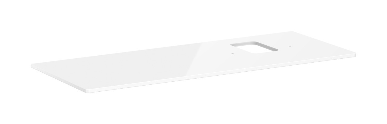Hansgrohe Xelu Q Konsole 1360/550 mit Ausschnitt rechts für Aufsatzwaschtisch mit Hahnloch Weiß Hochglanz