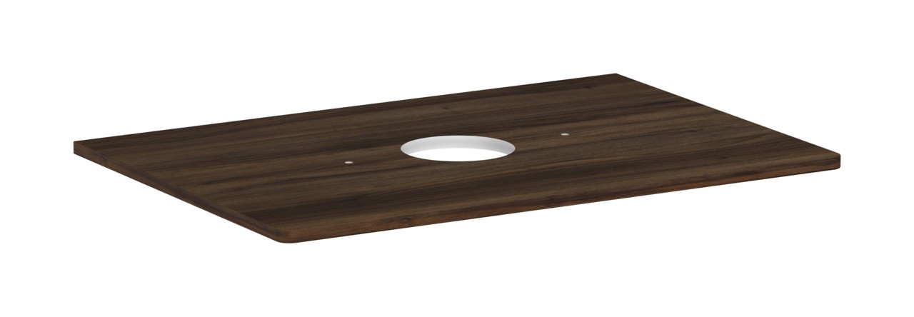 Hansgrohe Xelu Q Konsole 780/550 mit Ausschnitt mittig für Aufsatzwaschtisch ohne Hahnloch Nussbaum Dunkel