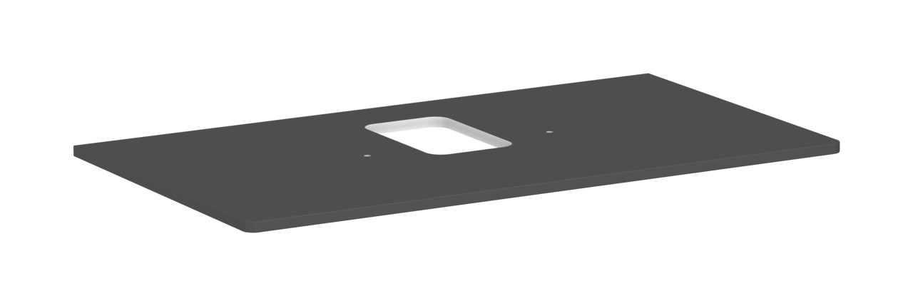Hansgrohe Xelu Q Konsole 980/550 mit Ausschnitt mittig für Aufsatzwaschtisch mit Hahnloch Diamantgrau Matt