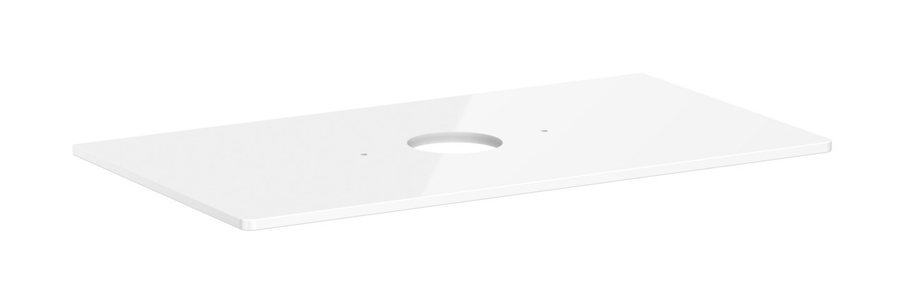 Hansgrohe Xelu Q Konsole 980/550 mit Ausschnitt mittig für Aufsatzwaschtisch ohne Hahnloch Weiß Hochglanz