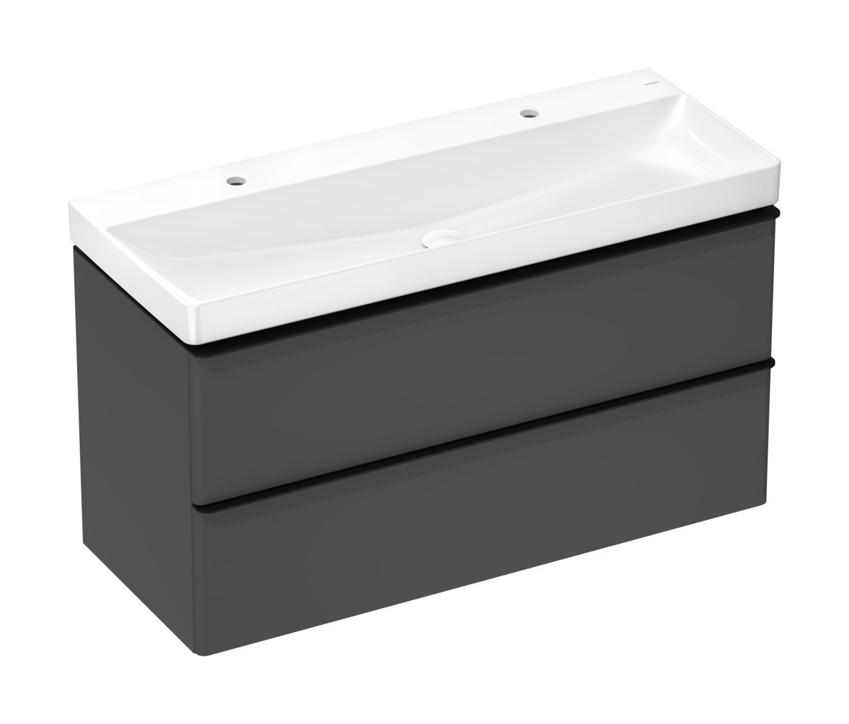 Hansgrohe Xelu Q Waschtisch 1200/480 mit 2 Hahnlöchern ohne Überlauf, SmartClean Weiß