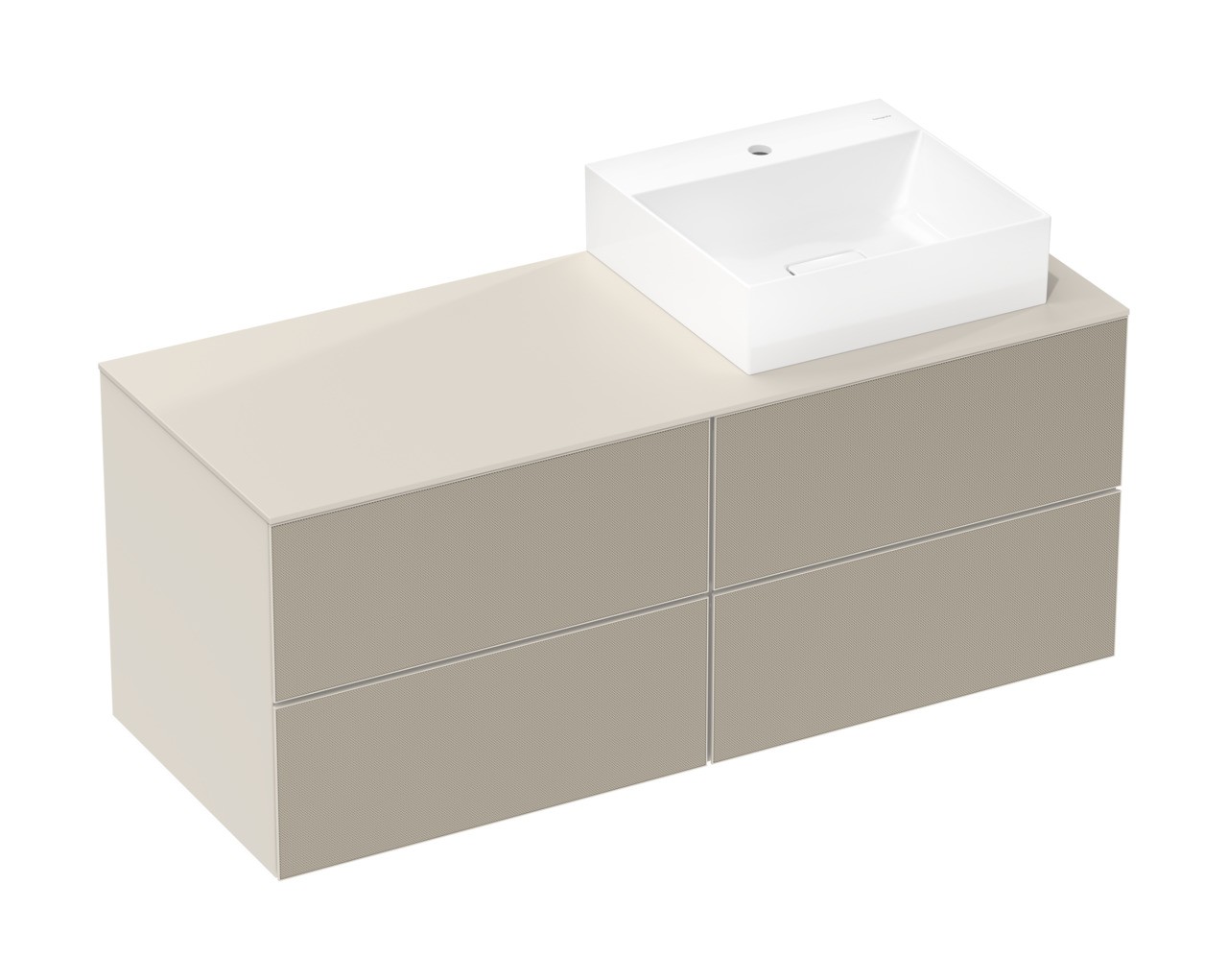 Hansgrohe Xevolos E Aufsatz-Handwaschbecken geschliffen 500/480 mit Hahnloch ohne Überlauf, SmartClean Weiß