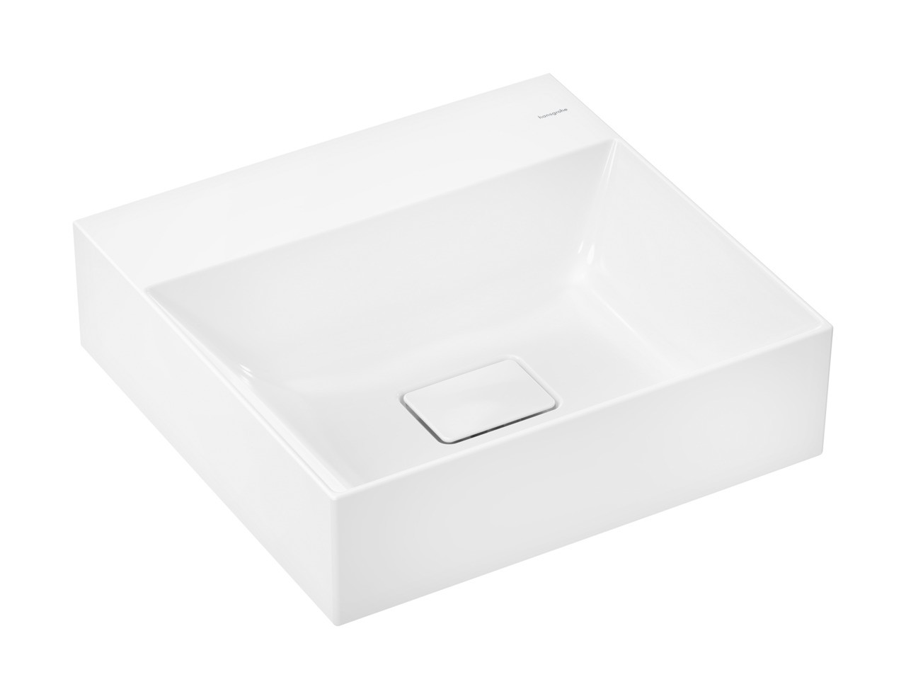 Hansgrohe Xevolos E Aufsatz-Handwaschbecken geschliffen 500/480 ohne Hahnloch und Überlauf, SmartClean Weiß