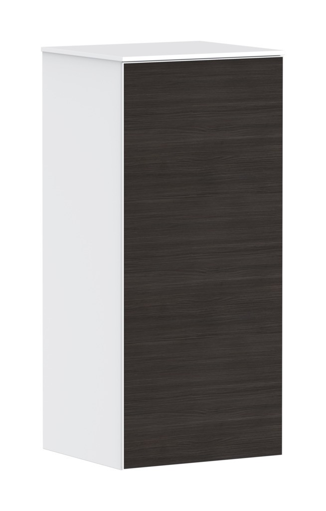 Hansgrohe Xevolos E Halbhochschrank Mattweiß 400/360, Türanschlag links Eiche Dunkel