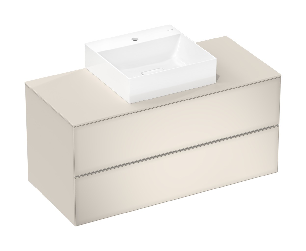 Hansgrohe Xevolos E Konsole 1180/550 mit Ausschnitt mittig für Aufsatzwaschtisch geschliffen 500/480 und 600/480 Sandbeige Matt