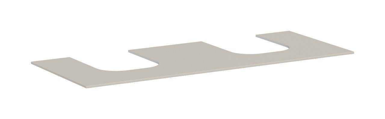 Hansgrohe Xevolos E Konsole 1370/550 mit 2 Ausschnitten für Aufsatzwaschtisch geschliffen 500/480 Sandbeige Matt