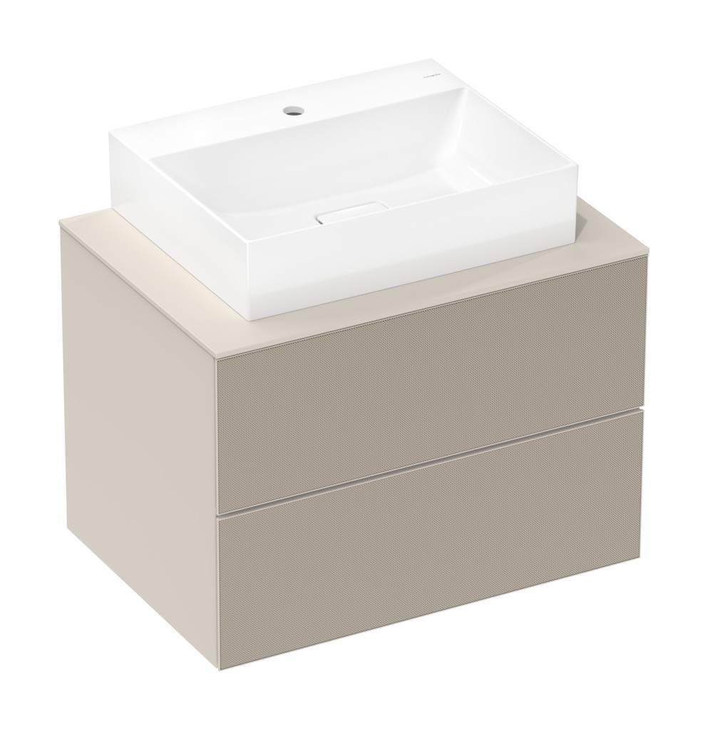Hansgrohe Xevolos E Konsole 780/550 mit Ausschnitt mittig für Aufsatzwaschtisch geschliffen 500/480 und 600/480 Sandbeige Matt