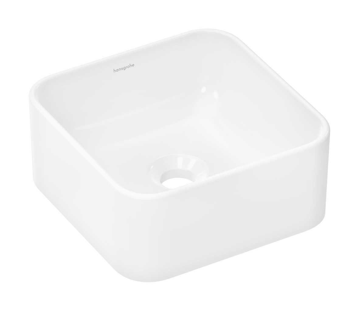 Hansgrohe Xuniva Q Aufsatzwaschtisch 300/300 ohne Hahnloch und Überlauf, SmartClean Weiß