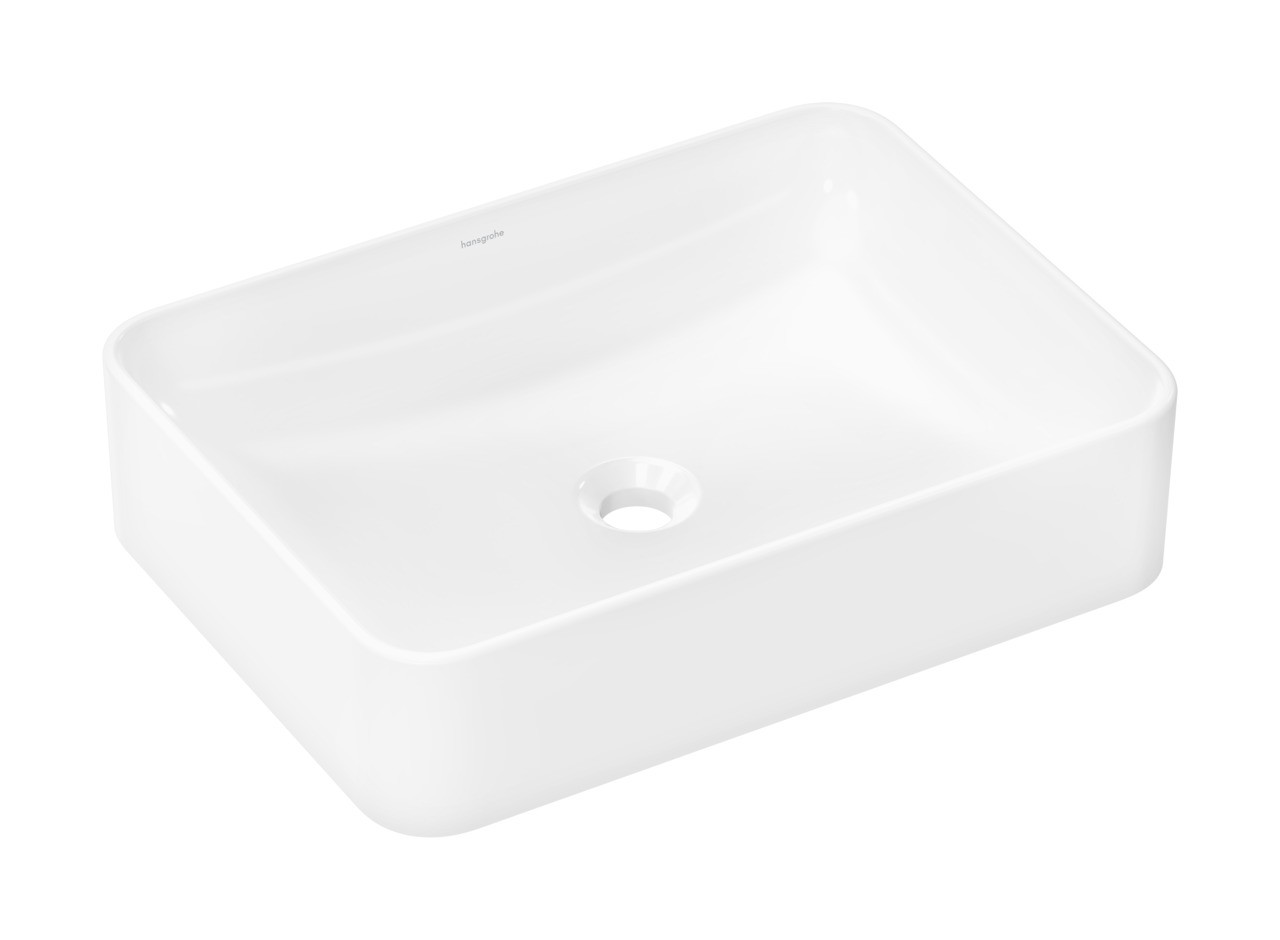 Hansgrohe Xuniva Q Aufsatzwaschtisch 550/400 ohne Hahnloch und Überlauf, SmartClean Weiß