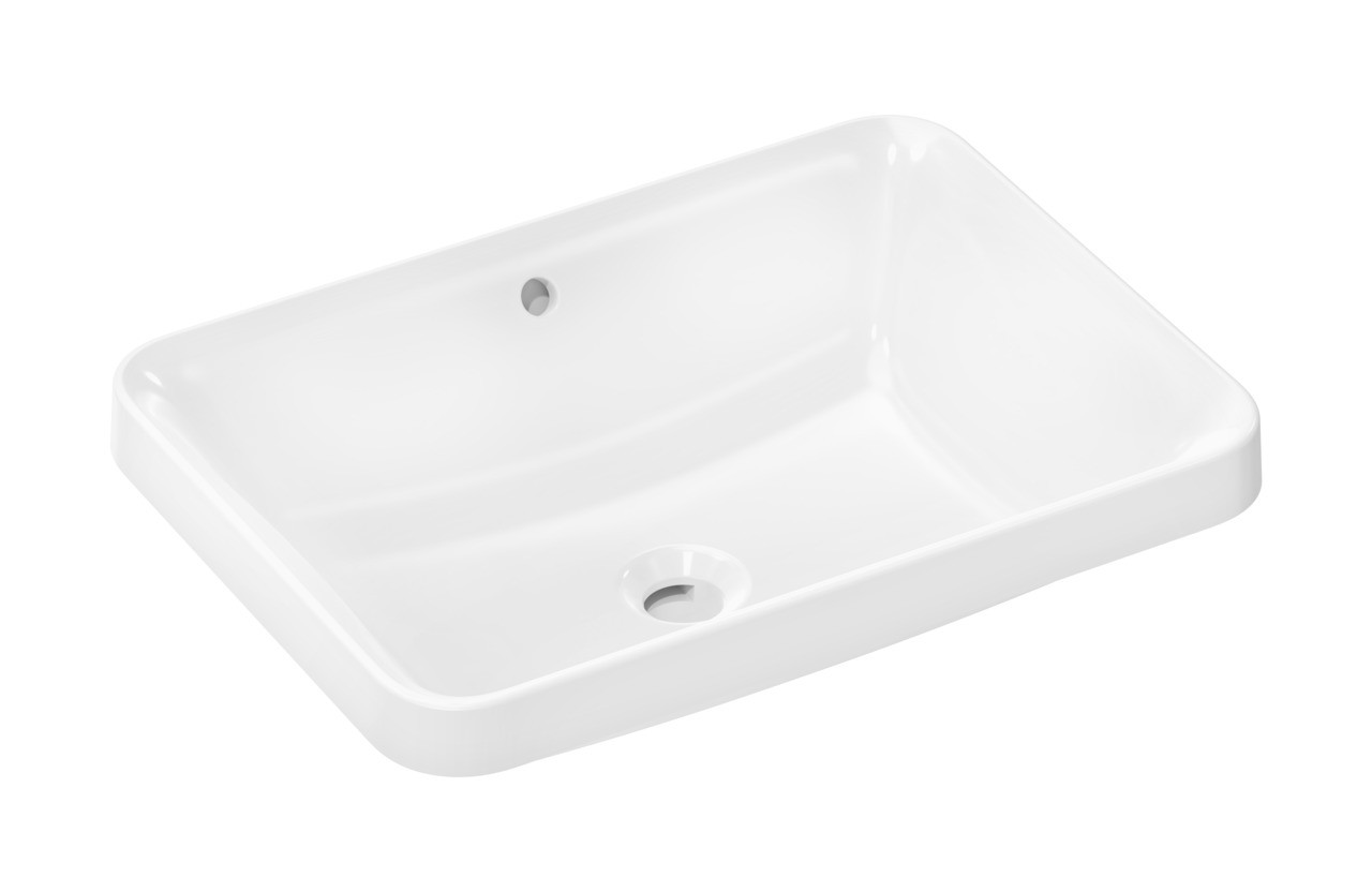 Hansgrohe Xuniva Q Einbauwaschtisch 550/400 ohne Hahnloch mit Überlauf, SmartClean Weiß