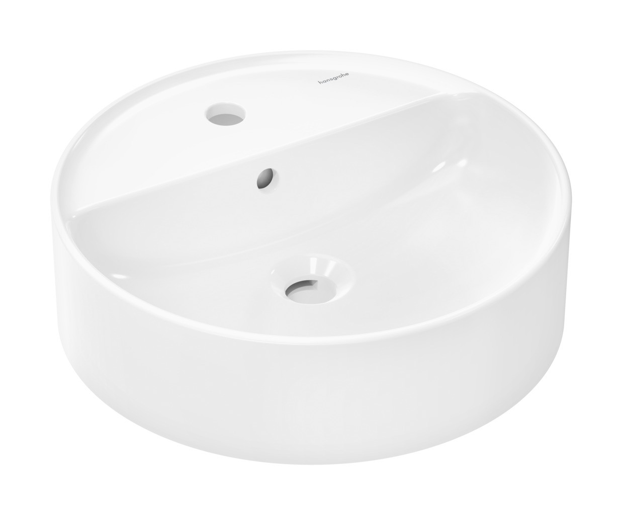 Hansgrohe Xuniva S Aufsatzwaschtisch 450/450 mit Hahnloch und Überlauf, SmartClean Weiß