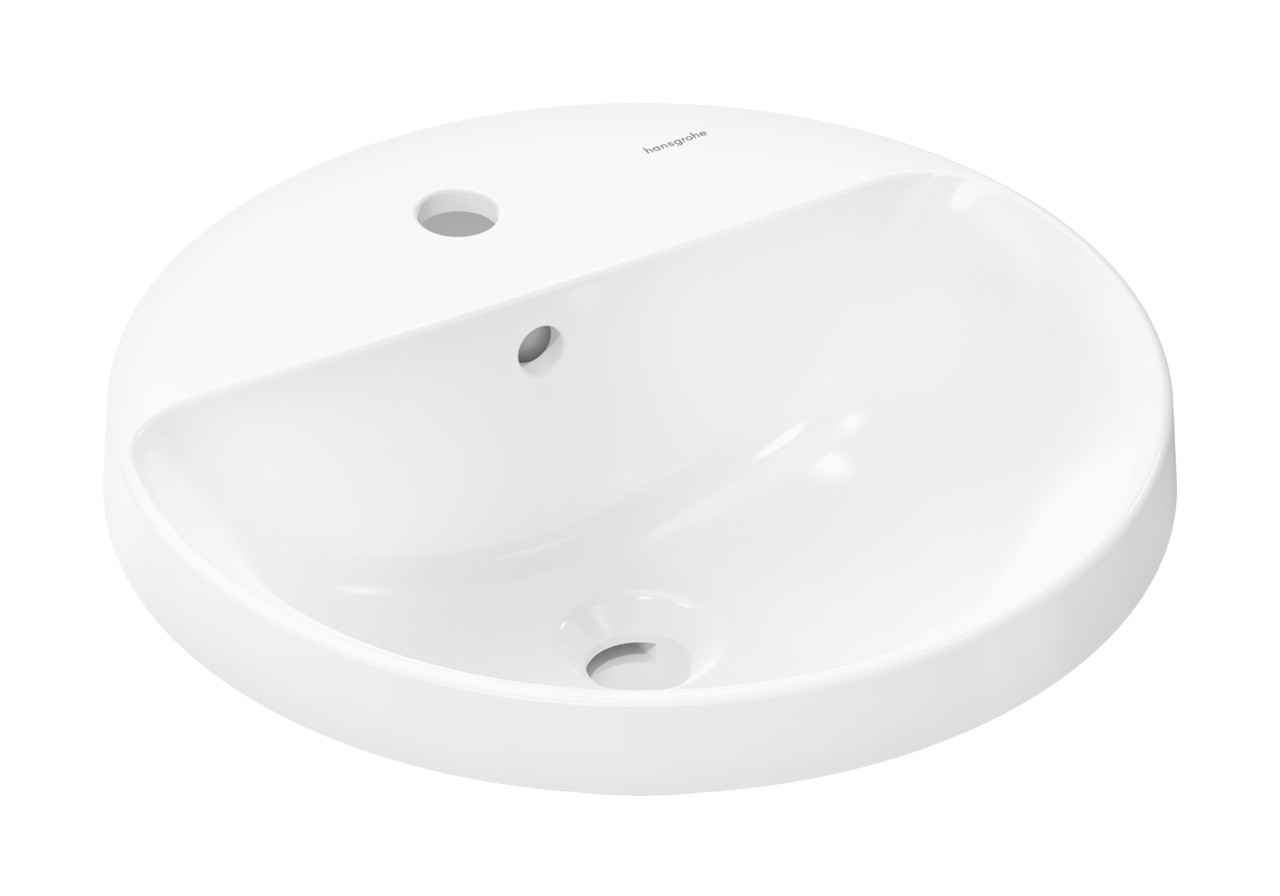 Hansgrohe Xuniva S Einbauwaschtisch 450/450 mit Hahnloch und Überlauf Weiß