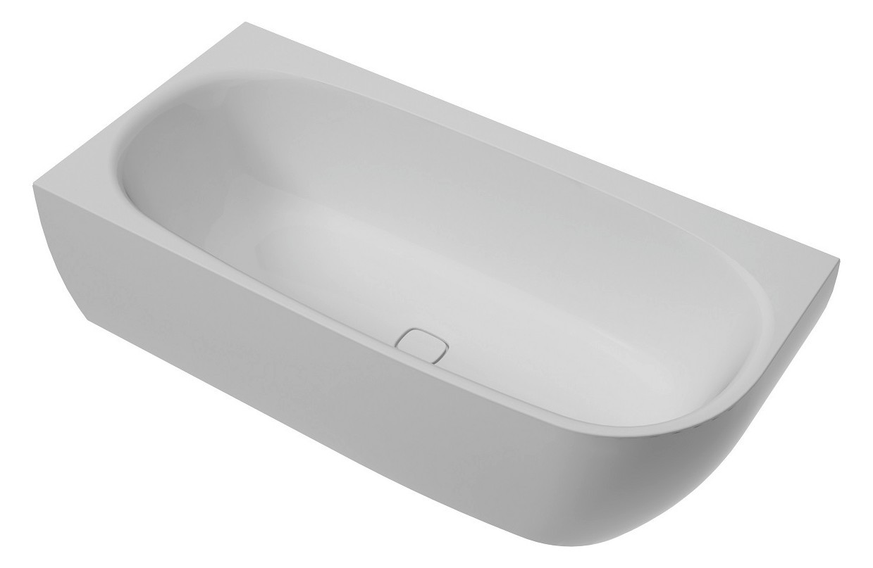 Hoesch Badewanne iSensi Eck 1900x900 Monoblock links mit Überlaufbefüllung weiß, angeformter Schürze weiß
