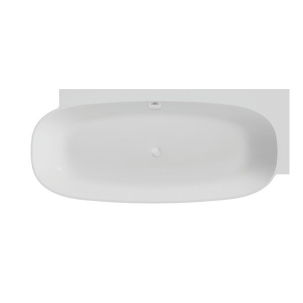 Hoesch Badewanne LaBrillante 1800x800 Ecke Rechts  Weiß Matt, mit Überlauf