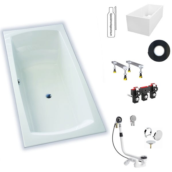 Hoesch Largo 1900x800x480 mm Rechteckbadewanne Einbaubadewanne Weiß 3710.010
