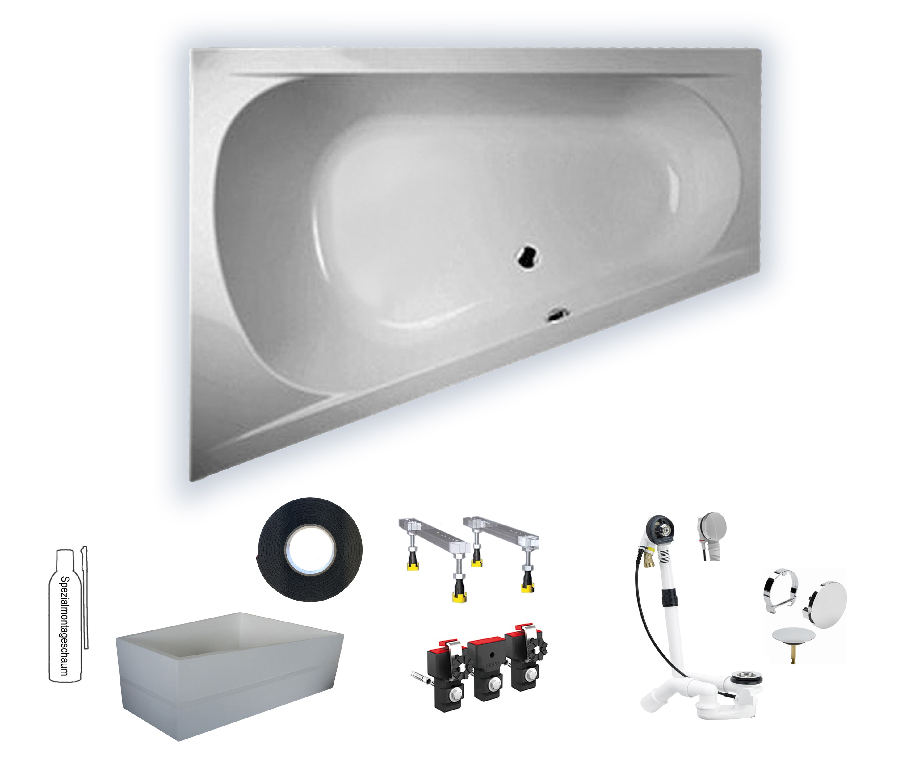 Hoesch ProCasa links 180x140x70x44 Trapez-Badewanne 3292.010