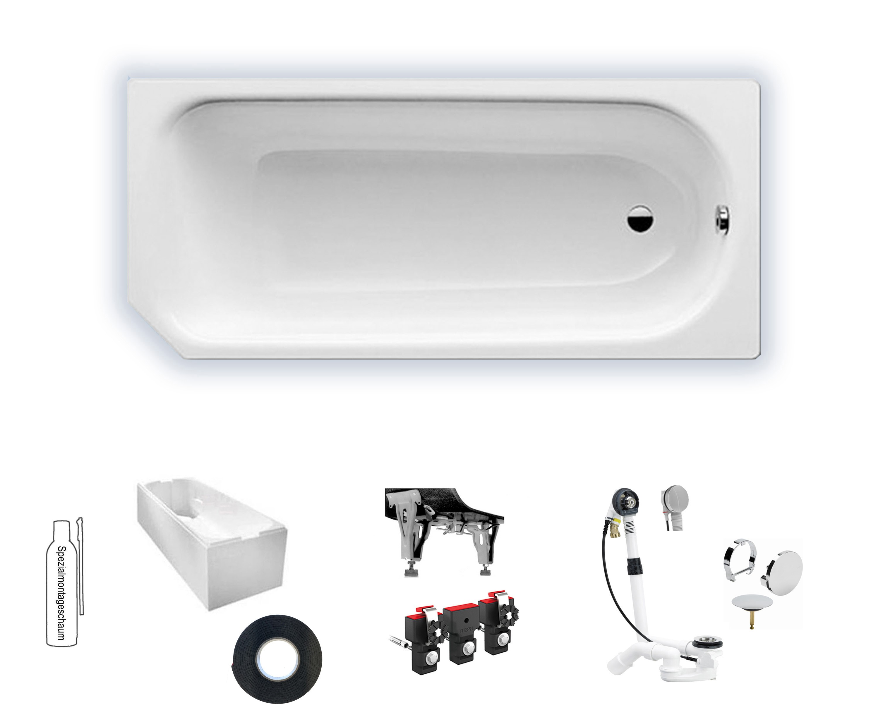 Kaldewei Advantage Saniform V1 1600x700 Badewanne Stahl-Email 192100010001