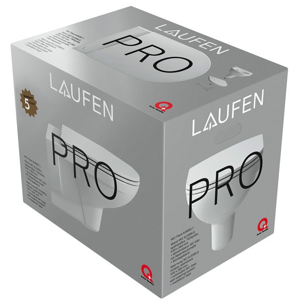 LAUFEN Pro Pack spülrandloses Wand-WC mit Sitz und Deckel, weiß  (H8669510000001) (H8669510000001)