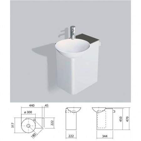 Alape Waschplatz Insert1 5241000 Anthrazit Braun