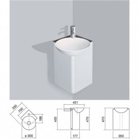 Alape Waschplatz Insert5 5245000 Anthrazit Braun