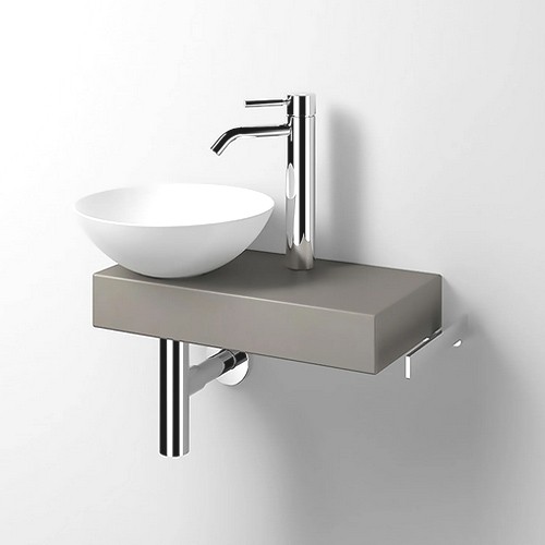 Alape Waschplatz Piccolo Novo links weiß/kiesel matt