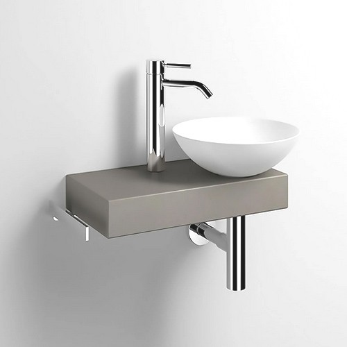 Alape Waschplatz Piccolo Novo rechts weiß/kiesel matt