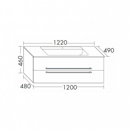 Burgbad Bel Glas-Waschtisch + Unterschrank 1220 PG4  