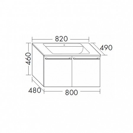 Burgbad Bel Glas-Waschtisch + Unterschrank 820 PG4  
