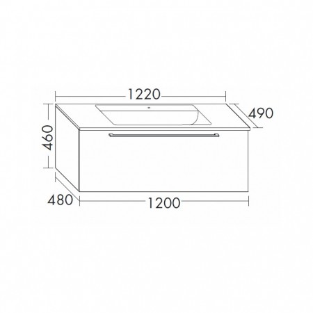 Burgbad Bel Glas-Waschtisch + Unterschrank 1220 PG3  