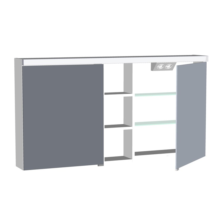 Burgbad Orell Spiegelschrank mit horiz. Beleuchtung 1200 PG2 und Waschplatzbeleuchtung