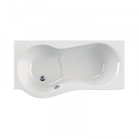 Acryl-Duschbadewanne Flora 150 x 75/90 x 43/40cm weiss li. inkl. Schürze 61cm, Bodenlänge 110,5cm, 165 Liter