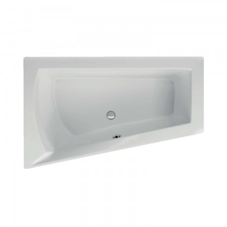 Acryl-Badewanne Lara 160 x 100 x 50,5cm weiss links Bodenlänge 118,5cm, 255 Liter