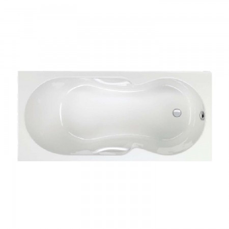 Acryl-Badewanne Tosca 160 x 80 x 42,5cm weiss mit Griffe Bodenlänge 118cm, 196 Liter