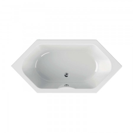 Acryl-Badewanne Una 189 x 90 x 44,5cm weiss Bodenlänge 124,5cm, 270 Liter