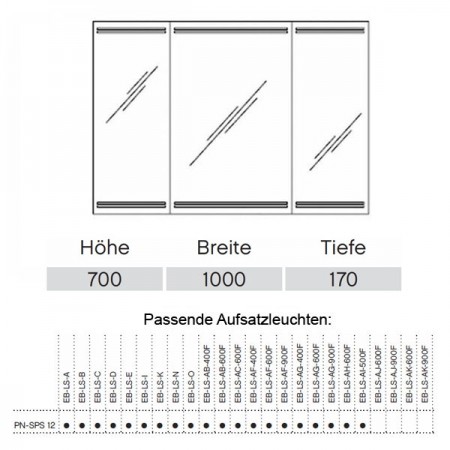 Pelipal Pineo Spiegelschrank Comfort N PG1,PG2  