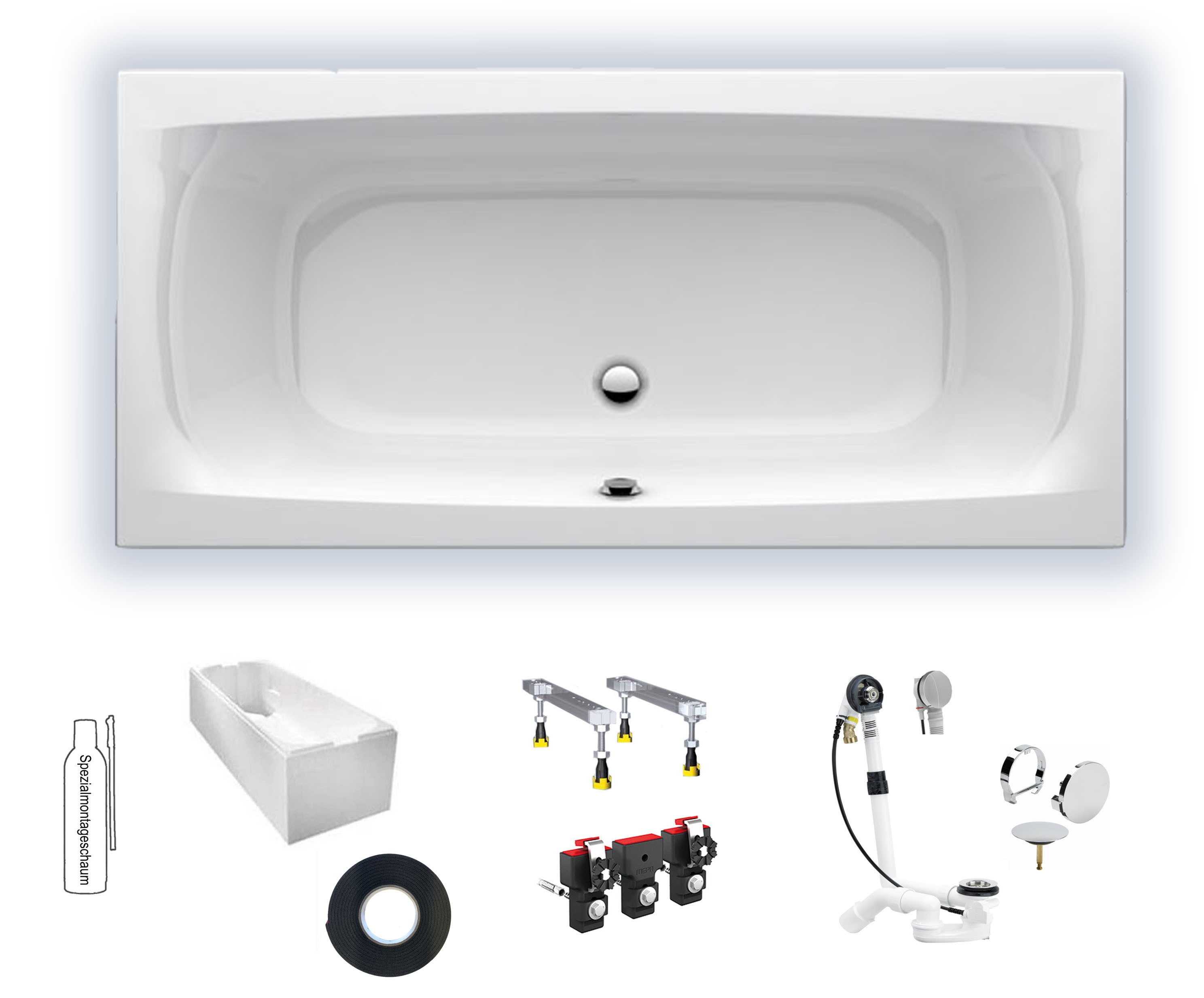 Badewanne Life2/M100 1900x900 Acryl Duo-Einbauwanne