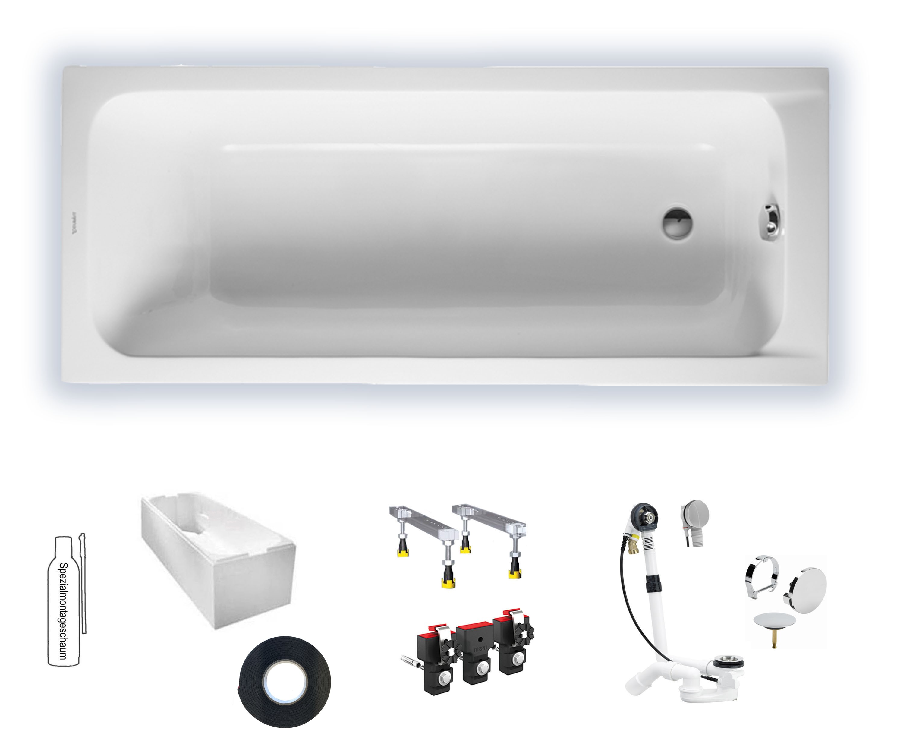 Wannenset Duravit D-Code Acryl-Badewanne 1700x700 700098000000000